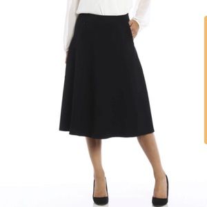 T By Alexander Wang FLARED A LINE MIDI SKIRT BLACK